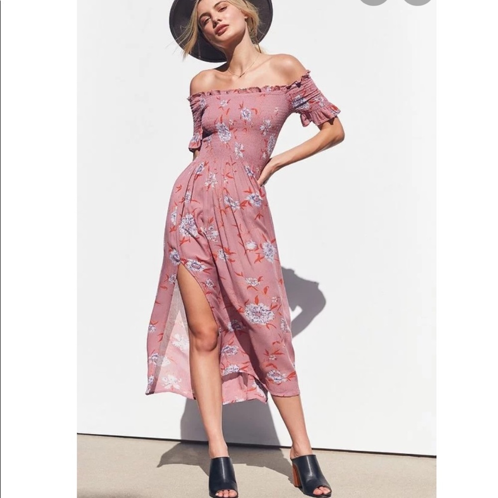 Kimchi blue smocked off the shoulder dress